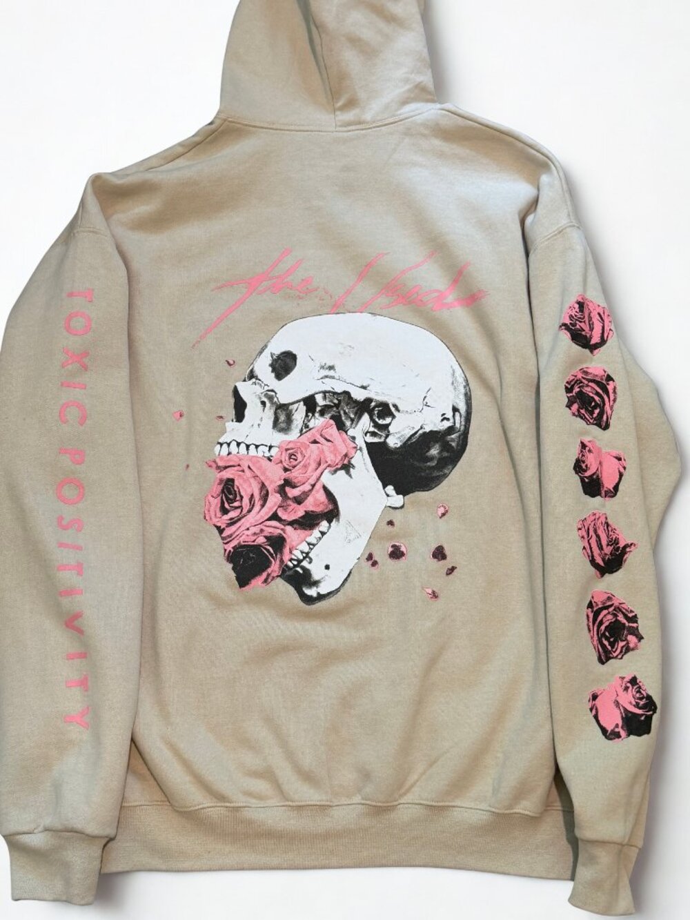 The Used Toxic Positivity Skull Hoodie Cream XL - Picture 2 of 4